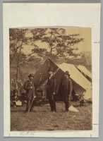 Free download [President Abraham Lincoln, Major General John A. McClernand (right), and E. J. Allen (Allan Pinkerton, left), Chief of the Secret Service of the United States, at Secret Service Department, Headquarters Army of the Potomac, near  Antietam, Maryland] free photo or picture to be edited with GIMP online image editor